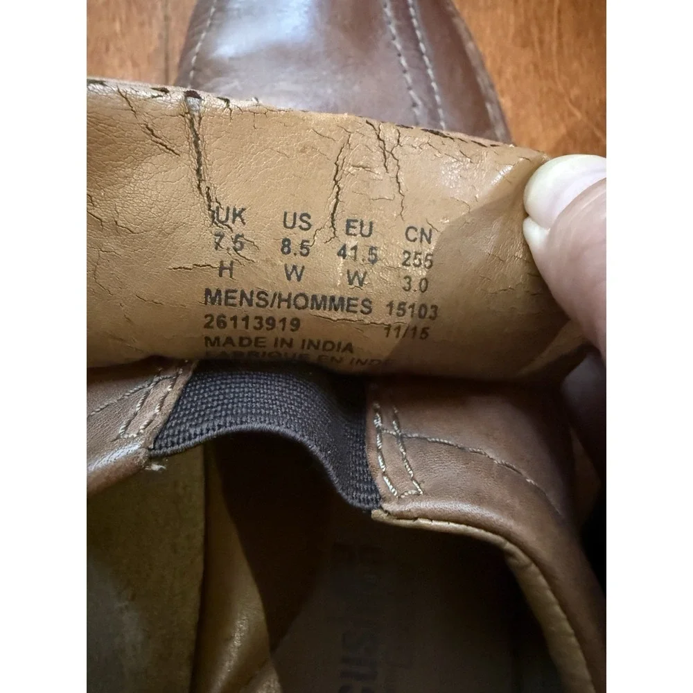 CLARKS Brown Leather Slip On Soft Cushion Casual Dress Mens Shoe Sz 8.5